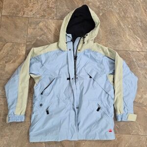 Kemper Women's Blue & Beige Insulated Ski Snowboard Winter Jacket - Large‎